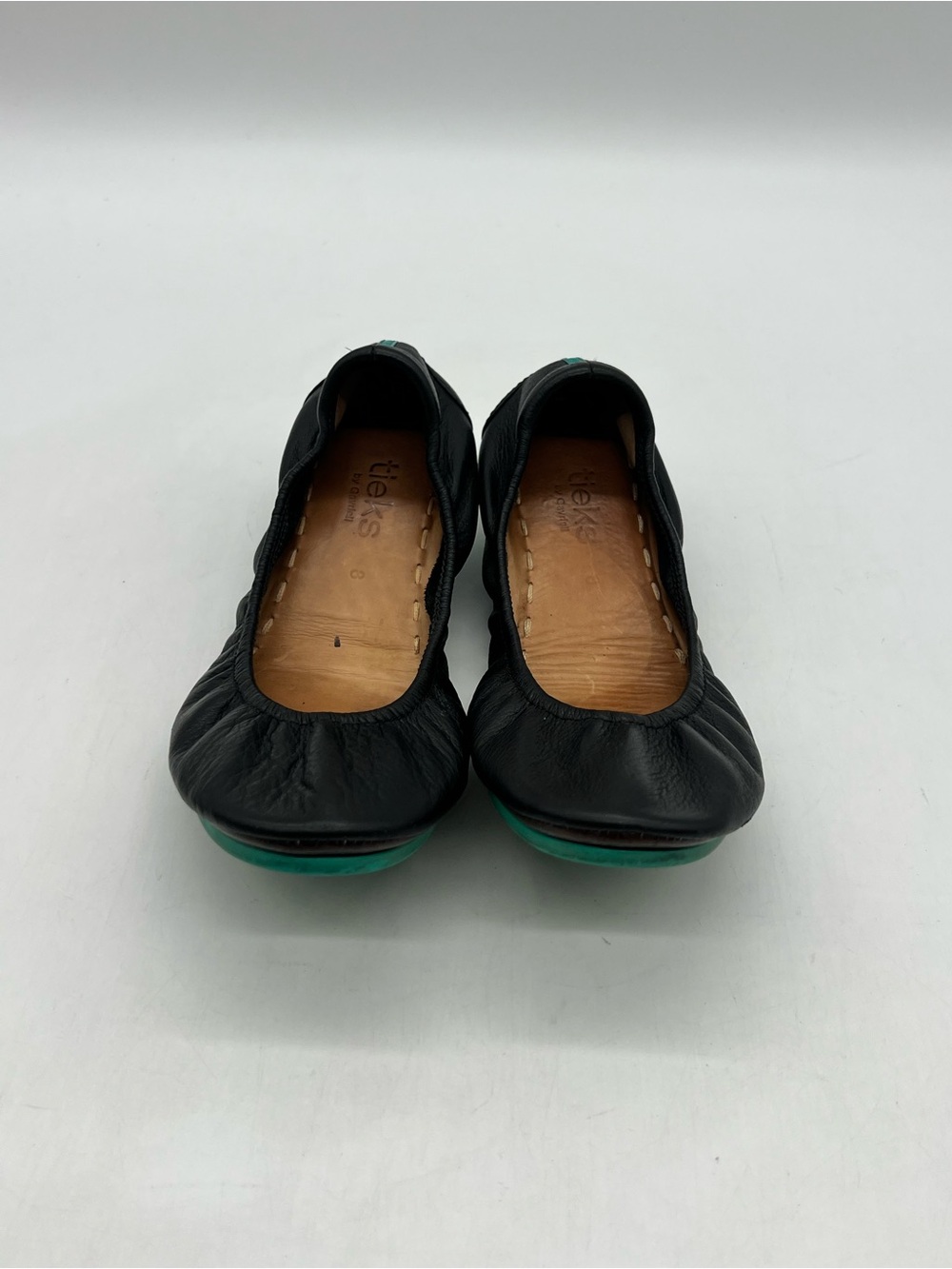 Tieks by Gavrieli Women’s 8 Black Leather Ballet Flats Foldabale Shoes.